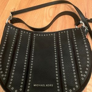 Michael kors barely used black & silver studded bucket purse